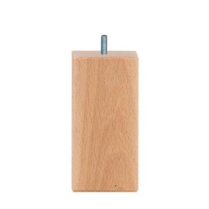 Meubelpoot vierkant 6 bij 6 cm en hoogte 12 cm van massief hout (M10)