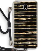 Gouden strepen: Samsung Galaxy J7 (2017) Transparant Hoesje met koord