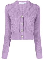 Jacob Cohën cardigan en maille torsadée à logo brodé - Violet