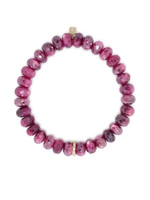 Sydney Evan bracelet en or 14ct serti de diamants et de pierre de lune - Rose