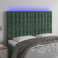 Hoofdbord LED 144x5x118/128 cm fluweel donkergroen