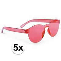 5x Rode verkleed zonnebrillen voor volwassenen   -