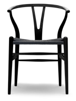 Carl Hansen & Søn CH24 Wishbone Stoel - Gekleurd essenhout Zwart met zwarte zitting