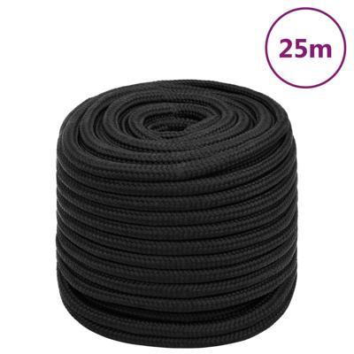 Boottouw 18 mm 25 m polypropeen zwart