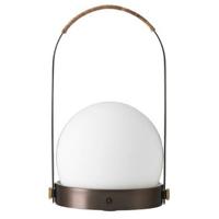 Audo Copenhagen Carrie tafellamp LED oplaadbaar leer Bronzed Brass