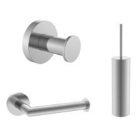 Sanisupply toiletaccessoires set rond gun metal