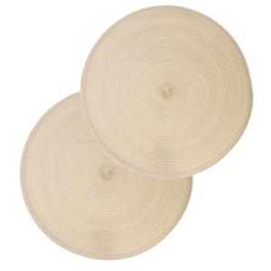 Secret de Gourmet ronde placemat - Set van 10x stuks - beige - gevlochten kunststof - 38 cm - Onderl