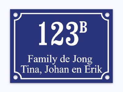 Emaille naambord lang