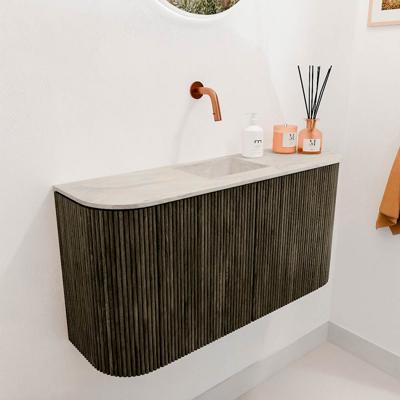 Toiletmeubel Mondiaz Joya Dlux | 83.2 cm | Meubelkleur Shadow | Faye wastafel Ostra Wasbak Midden | Zonder kraangat(en)