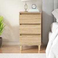 Nachtkastje 40x35x70 cm bewerkt hout sonoma eikenkleurig