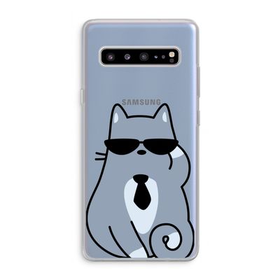 Cool cat: Samsung Galaxy S10 5G Transparant Hoesje
