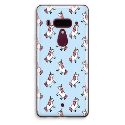 Eenhoorns overal: HTC U12+ Transparant Hoesje