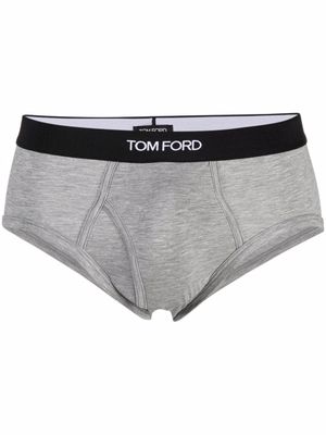 TOM FORD slip à ceinture à logo - Gris