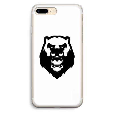 Angry Bear (white): iPhone 7 Plus Transparant Hoesje