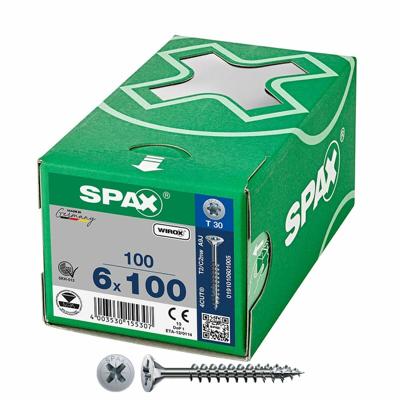 Schroefdoos SPAX Wirox T30 Platte kop 6 x 100 mm 100 Stuks
