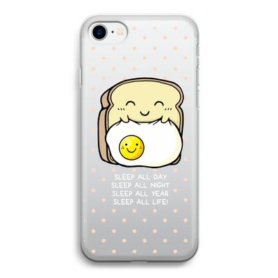 Sleep All Day: iPhone SE 2020 Transparant Hoesje