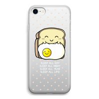 Sleep All Day: iPhone SE 2020 Transparant Hoesje