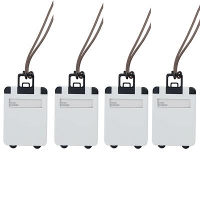 Kofferlabel - 4x - 9,5 cm - Reiskoffer reisaccessoires - wit - beschrijfbaar Kofferlabel - 4x - 9,5 cm - Reiskoffer reisaccessoires - wit - beschrijfbaar