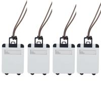 Kofferlabel - 4x - 9,5 cm - Reiskoffer reisaccessoires - wit - beschrijfbaar