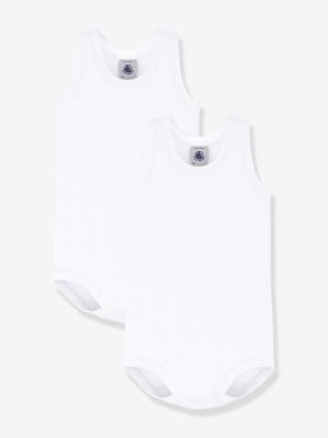 Set van 2 body's zonder mouwen PETIT BATEAU wit