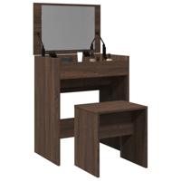 Kaptafel met krukje 60x40x113,5 cm bruin eikenkleurig
