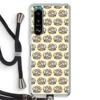 Slapende poes: Sony Xperia 5 III Transparant Hoesje met koord
