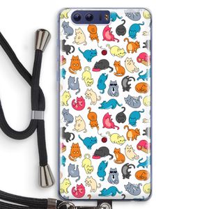 Kleurrijke katten: Honor 9 Transparant Hoesje met koord