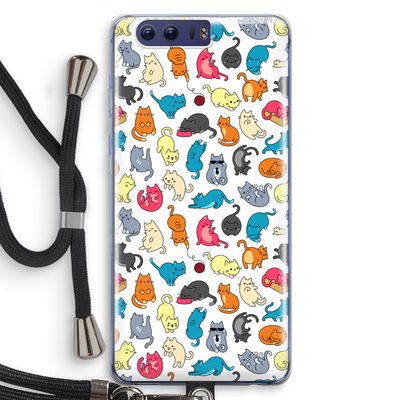 Kleurrijke katten: Honor 9 Transparant Hoesje met koord