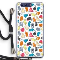 Kleurrijke katten: Honor 9 Transparant Hoesje met koord