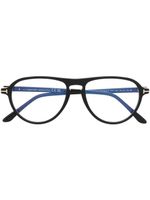 TOM FORD Eyewear lunettes de vue pilote à logo T - Noir - thumbnail