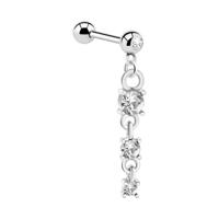 Jeweled Barbell with Charm Chirurgisch staal 316L / Belegde messing Barbells