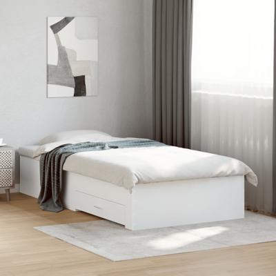 Bedframe met lades bewerkt hout wit 90x200 cm