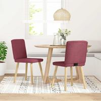 Eetkamerstoelen 2 st stof wijnrood