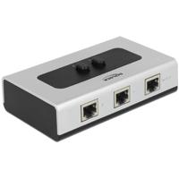 DeLOCK switch rj45 10/100/1000 mbps 2 port (grijs/zwart)