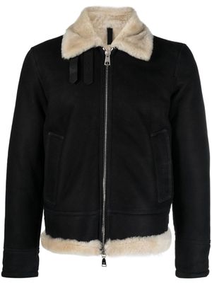 Tagliatore veste en cuir à fermeture zippée - Noir