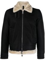Tagliatore veste en cuir à fermeture zippée - Noir