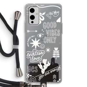 Good vibes: OnePlus 9 Transparant Hoesje met koord