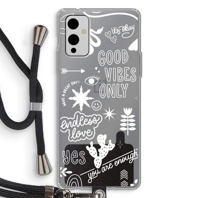 Good vibes: OnePlus 9 Transparant Hoesje met koord