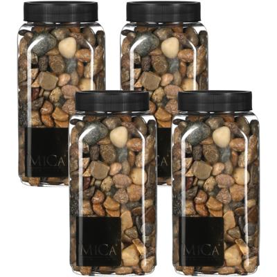 Mica Decorations decoratie stenen - 4x - 1 kilo - 650ml - donkerbruin mix - hobby steentjes