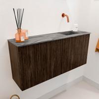 Toiletmeubel Mondiaz Joya Dlux | 90 cm | Meubelkleur Walnut | Faye wastafel Sombra Wasbak Rechts | Zonder kraangat(en)