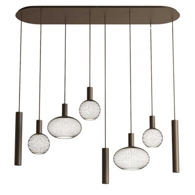 Hanglamp Como plat ovaal platinum
