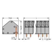 WAGO 806-105 Veerkrachtklemblok 1.50 mm² Aantal polen 5 Grijs 175 stuk(s)