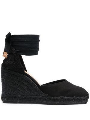 Castañer sandales à talon compensé - Noir