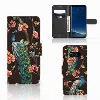 Samsung Galaxy S8 | Telefoonhoesje | Met pasjeshouder | Pauw met Bloemen Samsung Galaxy S8 | Telefoonhoesje | Met pasjeshouder | Pauw met Bloemen