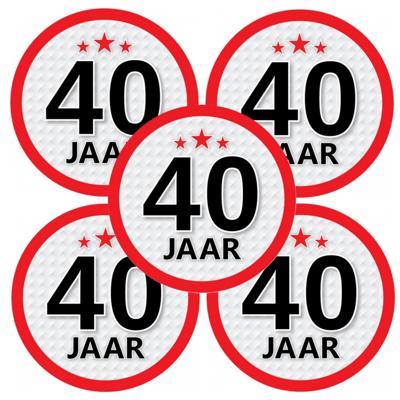 40 jaar leeftijd sticker - 10x - rond - Dia 15 cm - 40 jaar verjaardag - jubileum - leeftijd versier