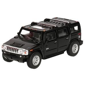 Modelauto Hummer H2 SUV - speelgoed wagen - zwart - 12,5 cm - metaal