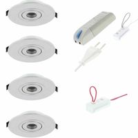LED 4 inbouwspots 2.3W 4000K Verona dimbaar aluminium