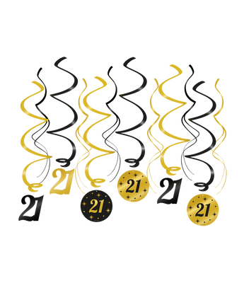 Classy Party Swirls 21 Jaar (12st)