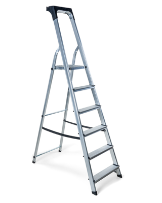 huishoudtrap - keukentrap 6 treden aluminium