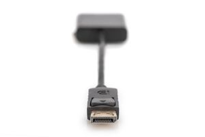 Digitus AK-340409-001-S DisplayPort / DVI Adapter [1x DisplayPort stekker - 1x DVI-bus 24+5-polig] Zwart 15.00 cm